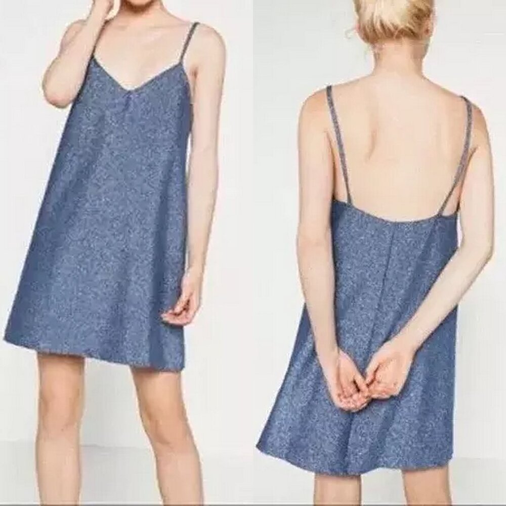 Zara Sparkle Shine Glitter Mini Shift Skater Dress